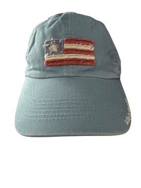 Life Is Good Womens Blue Cotton Baseball Hat Adjustable Strap "Flag" 4th of July